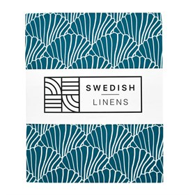 Hoeslaken Biokatoen Percal Seashells Morrocan Blue Swedish Linens