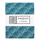 Hoeslaken Biokatoen Percal Seashells Morrocan Blue Swedish Linens