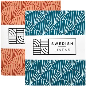 Hoeslaken Biokatoen Percal Seashells Tweepersoons Swedish Linens