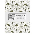 Hoeslaken Biokatoen Percal FlowersTweepersoons Olive Green Groen Swedish Linens