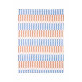 Theedoek van Biokatoen Geblokt 50 x 70 cm Blauw-Oranje Tranquillo