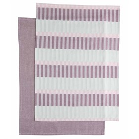 Theedoek van Biokatoen Geblokt 50 x 70 cm Paars-Roze Tranquillo