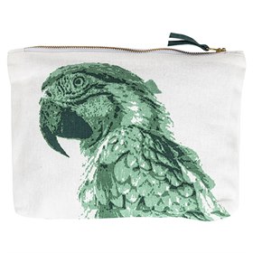 Toilettas van Biologisch Katoen 23 x 18 cm Parrot Tranquillo