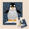 Dieren Puzzel van Gerecycled Karton 9 Stukje Penguin Coq en Pate