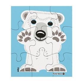 Dieren Puzzel van Gerecycled Karton 9 Stukjes Polar Bear