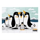 Puzzel Pinguin Familie van Gerecycled Karton 24 Stukjes Coq en Pate
