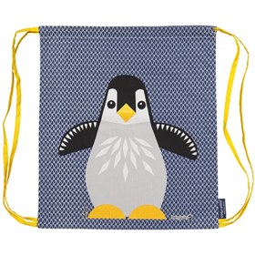 Image of Opvouwbare Rugzak met Dieren van Bio Katoen 37x33 cm - Penguin