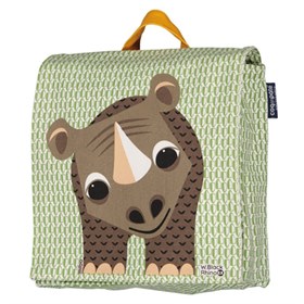 Kinderrugzak Biokatoen met Dieren 23x23x7,5 cm Rhino Coq en Pate