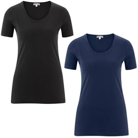 Dames T-shirt XS of XL Biokatoen met Korte Mouw en Ronde Hals Living Crafts