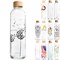 Glazen Waterfles met Eco Print 700 ml Carry Bottles