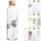 Glazen Waterfles met Eco Print 700 ml Carry Bottles