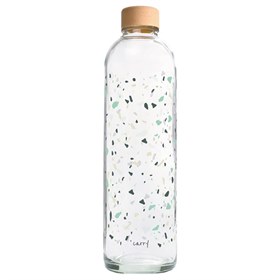Image of Karaf of Drinkfles Glas met Eco Print 1 liter - Terrazzo