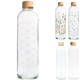 Karaf of Drinkfles Glas met Eco Print 1 liter Carry Bottles