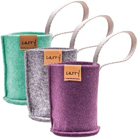 Hoesje van Recycled Vilt voor Glazen Carry Fles 400 ml