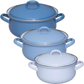 Image of Emaillen Pan Blauw