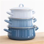 Emaillen Pan Blauw Riess