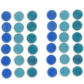 Image of Grapat Little Coins Mandala Houten Munten Blauw 36 Stuks