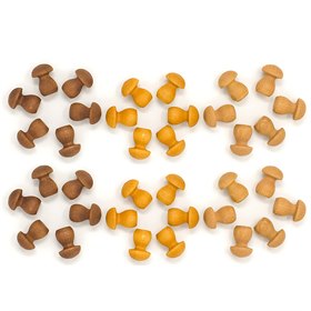 Grapat mushrooms in bruin tinten voor kinderen