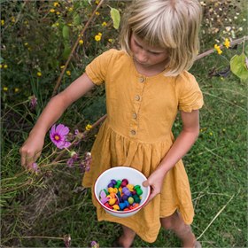 Open einde speelgoed van hout 36 kleine houten paddenstoeltjes