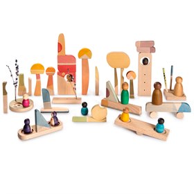 Happy Place Houten Speelset met Blokken en Poppetjes Grapat
