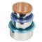 Round Nesting Trio Rvs Lekdicht Doorzichtig Deksel Set van 3 Gekleurd U-konserve