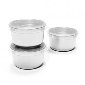 Image of Round Mini Trio RVS Snackdoosjes Lekdicht Set van 3