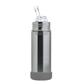 Image of RVS Rietjesbeker Thermos met Bumper Meegroeiend 260 ml