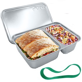 RVS Lunchbox Large 2 Vakken 20x13,5x5,5 Pura