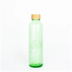 Glazen Waterfles Groen met Eco Print 700 ml Carry Bottles