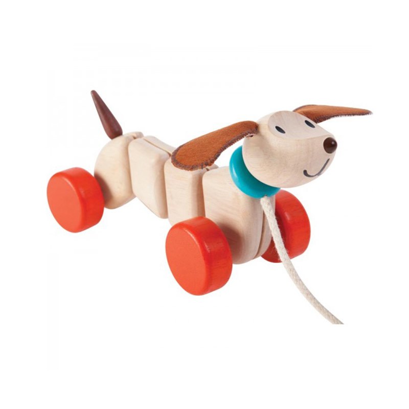 Oost Allergie genetisch Houten Trekdier Hond Happy Puppy Plantoys | GreenJump.nl