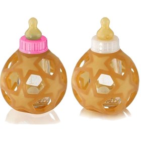 Glazen babyfles met natuurrubber bal 120 ml