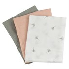 Biokatoen Hydrofielluiers 3 Stuks 70 x 70 cm Soft Ginko Popolini