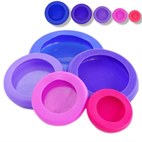 Food Huggers en deksels siliconen set van 5 Bright Berry Food Huggers