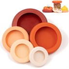 Food Huggers en deksels siliconen set van 5 Terra Cotta Food Huggers