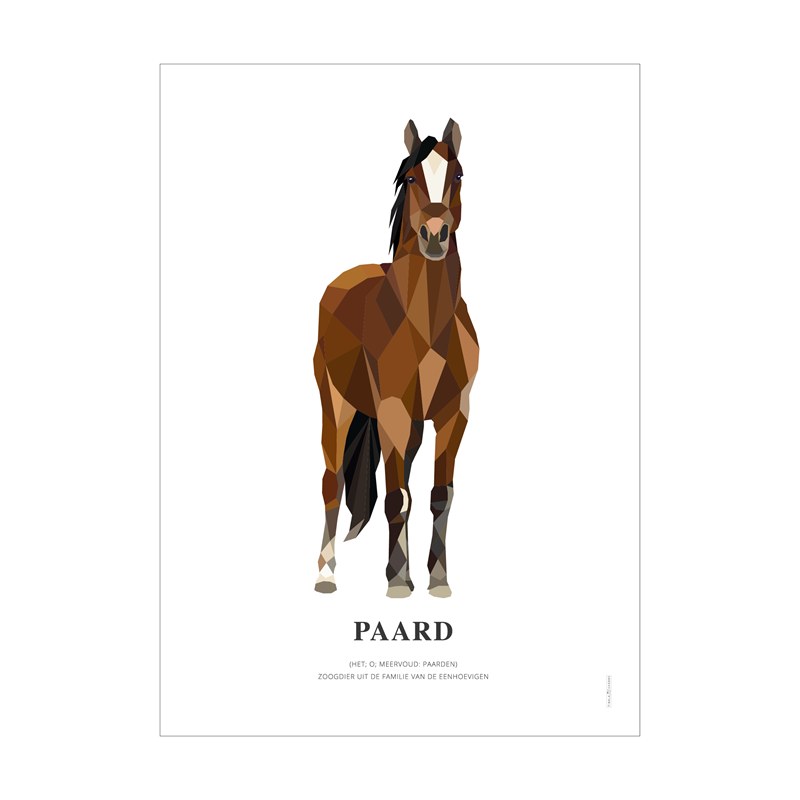 Passief neem medicijnen Onrustig Poster geometrische dieren op extra duurzaam papier Paard Tinkle & Cherry  duurzaam