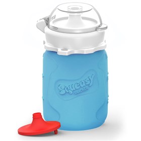 Image of Knijpzakje Siliconen ook voor Drinken 104 of 180 ml - Blauw