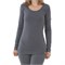 Anthraciet dames shirt lange mouw en ronde hals bio katoen en elastan Comazo