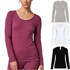 Dames Biokatoenen Shirt Lange Mouw met Elastan Comazo