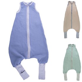 Wafeldoek Zomerslaapzak Met Benen Biokatoen met Rits 0,5 TOG Popolini