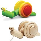 Houten trekdier slak Plantoys