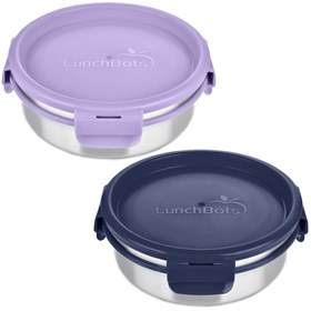 Lekdichte RVS trommel 750 ml lila LunchBots