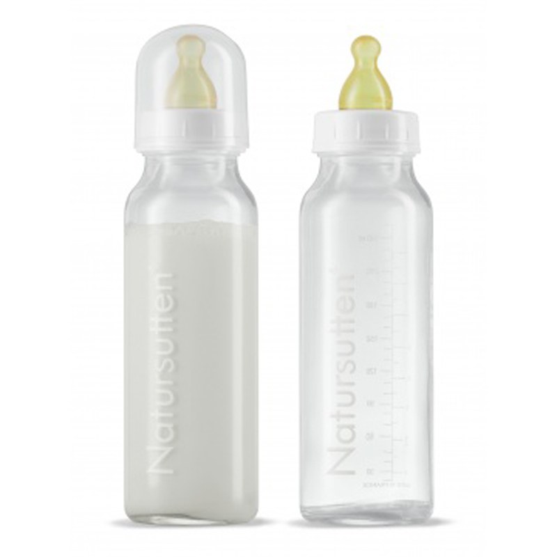 dik Imperial auditie Glazen Babyflessen Natursutten 240 ml Set van 2 BPA-vrij