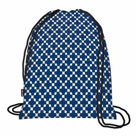 Opvouwbaar rugzakje van gerecyclede petflessen 47x37 Squares Blue Ecozz