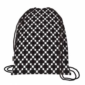 Opvouwbaar rugzakje van gerecyclede petflessen 47x37 Squares Black Ecozz