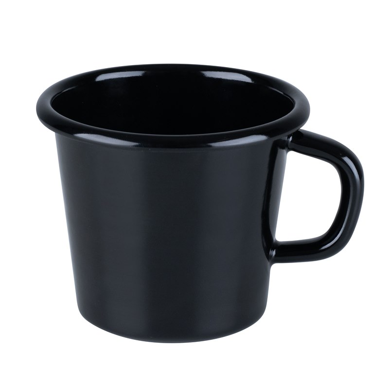 plak Schiereiland Ontmoedigd zijn Koffie Mok Zwart Emaille 125 ml Riess | GreenJump.nl