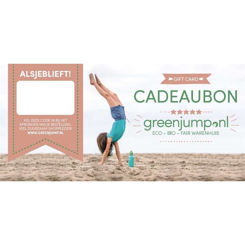 Duurzame Cadeaubon Green Jump gift card Kind van Eco - Bio - Warenhuis