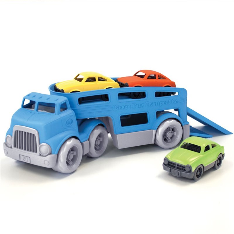 Broers en zussen Instrument Factureerbaar Autotransportwagen met 3 Auto's Gerecycled Kunststof Green Toys