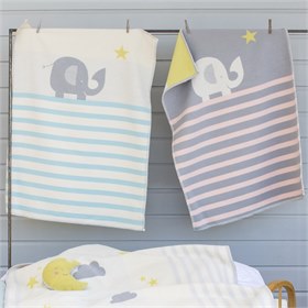 David Fussenegger Dekentje Bio Katoen Olifant Gestreept 75X100 david fussenegger kopen in de aanbieding