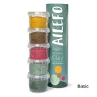 Speelklei Biologisch 5 kleuren van 100 gram Basic Ailefo