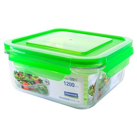 Glazen Vershoudbakje Vierkant 1200 ml Groen